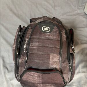 OGIO Men's Brown Textured Backpack with Multiple Compartments